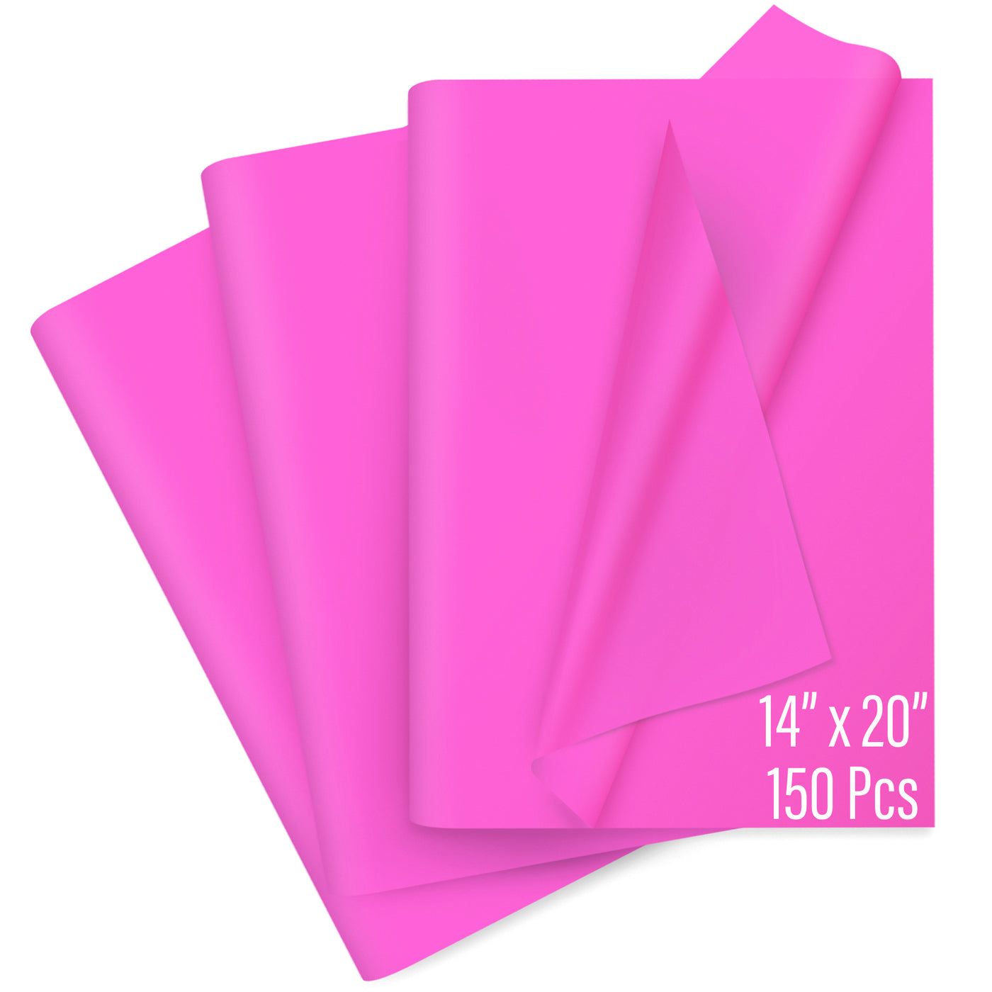 SANZIX 150 Sheets Pink Tissue Paper for Gift Bags Bulk 14"x20"- Hot Pink Tissue Paper Bulk for Mothers Day Decorations, Gift Wrap, Birthdays, Valentine’s Day, Bridal & Baby Shower, Holiday & Xmas