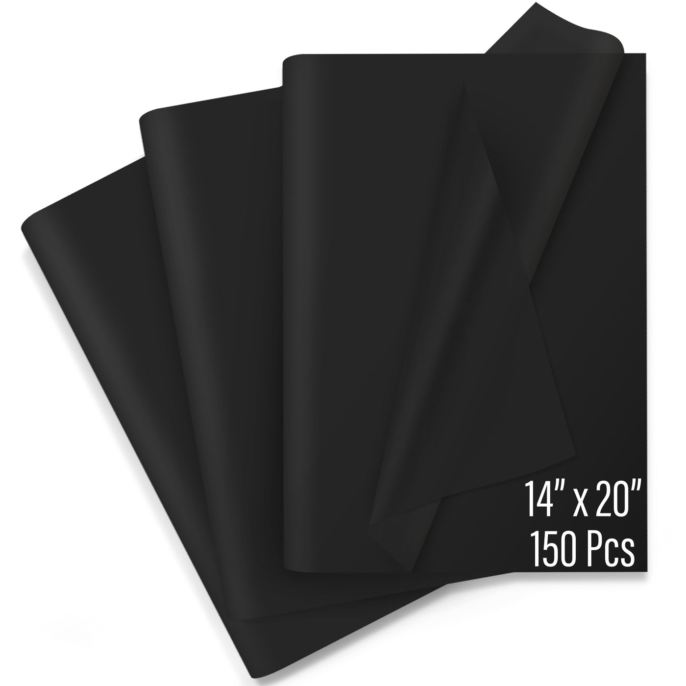 SANZIX 150 Sheets Black Tissue Paper for Gift Bags Bulk 14x20 Inch- Black Wrapping Paper for Christmas Gifts, Xmas Decorations, DIY, Halloween, Holiday Décor - Christmas Wrapping Tissue