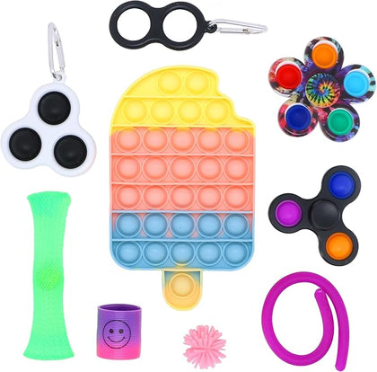 Portable Sensory Fidget Toy Set for Kids & Adults – 9-Piece Desk Activity Pack