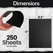 SANZIX 250 Sheets Black Cardstock 8.5 x 11-80lb 216 GSM Thick Printer Paper for Invitations, Business Cards, Menus, Crafts, Halloween Party Decorations, DIY Cards, Scrapbook, Calligraphy & More