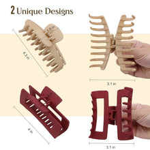 Large Matte Claw Clips for Women – Strong Hold Jaw Clips for Thick & Curly Hair