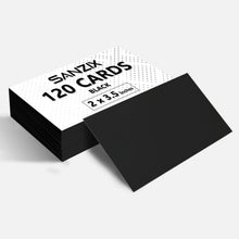 SANZIX 120 Pack Blank Business Cards 2" x 3.5" 220 GSM-80 Lbs Customizable Black Cardstock Business Card Paper for Printer | Black Blank Thankyou & Message Cards.
