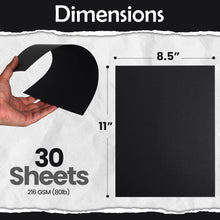 SANZIX 30 Sheets Black Cardstock Paper 8.5 x 11 80lb/216 GSM Heavyweight Printer Paper for DIY Cards, Scrapbook, Calligraphy | Card Stock for Drawing, Invitations, Menus & Halloween Decorations