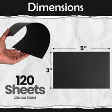 SANZIX 120 Pack Blank Black Cards 3" x 5" - 80 Lbs 220 GSM | Heavyweight Thick Cardstock | Perfect Blank Index Cards for Notecards, Flashcards, Thankyou Cards, Invitations | Halloween Index Cards