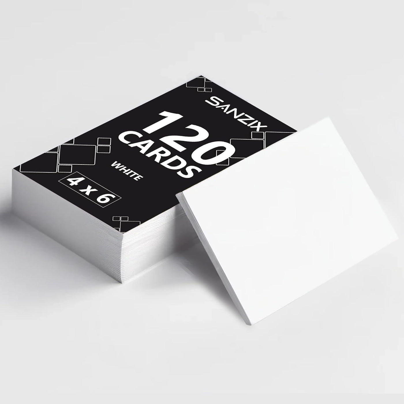 SANZIX 120 Pack 4" x 6" White Cardstock Paper - 80 Lbs/220 GSM Heavyweight Printable 4x6 Cardstock | Blank Postcards for Mailing | Perfect Blank White Cards for Wedding Invitations & Thankyou Cards