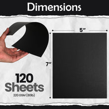 SANZIX 120 Sheets Black Cardstock 5" x 7" - 80 Lbs 220 GSM | Heavyweight Thick 5x7 Cardstock | Perfect Invitation Paper | Premium Printer Paper for Menus, DIY Cards & Postcards