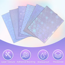 SANZIX 36 Sheets Transparent Holographic Sticker Paper - A4 Waterproof Holographic Laminate Sheets, Self Adhesive Holographic Vinyl Sticker Paper (Line, Round, Windmill, Fireworks, Snow, Stars)