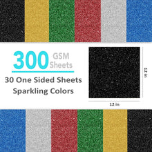 SANZIX 30 Sheets Black Glitter Cardstock Paper 12x12"- 110lb 300 GSM Premium Glitter Sparkle Paper for Cricut, Halloween Decorations, Christmas Cards, Scrapbook DIY Crafts, Decor, Gifts & Custom Cards