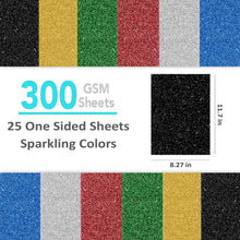 SANZIX 25 Sheets Black Glitter Cardstock Paper- 8.2"x11.7", 110lb 300 GSM, Heavyweight Sparkly Black Glitter Card Stock for Scrapbook, DIY Crafts, Christmas, Halloween Decorations & School Supplies