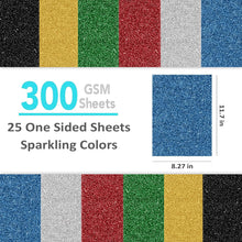 SANZIX 25 Sheets Blue Glitter Cardstock Paper- 8.2"x11.7", 110lb 300 GSM, Heavyweight Sparkling Glitter Paper Blue for Cricut, Scrapbook, DIY Crafts, Christmas, Gift Wraps, Wedding & Party Decorations