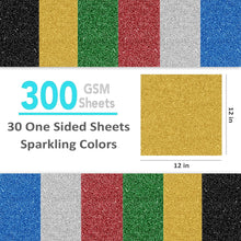 SANZIX 30 Sheets Gold Glitter Cardstock Paper 12x12" 110lb 300 GSM-Premium Gitter Sparkle Paper for Cricut, Christmas Cards, Scrapbook, DIY Crafts, Custom Cards, Decor & Gifts