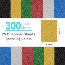 SANZIX 25 Sheets Gold Glitter Cardstock Paper - 8.2"x11.7", 110lb 300 GSM, Heavyweight Sparkly Gold Glitter Paper Cardstock for Cricut, Scrapbook, DIY Crafts, Christmas, Decorations, Cards, Gift Box