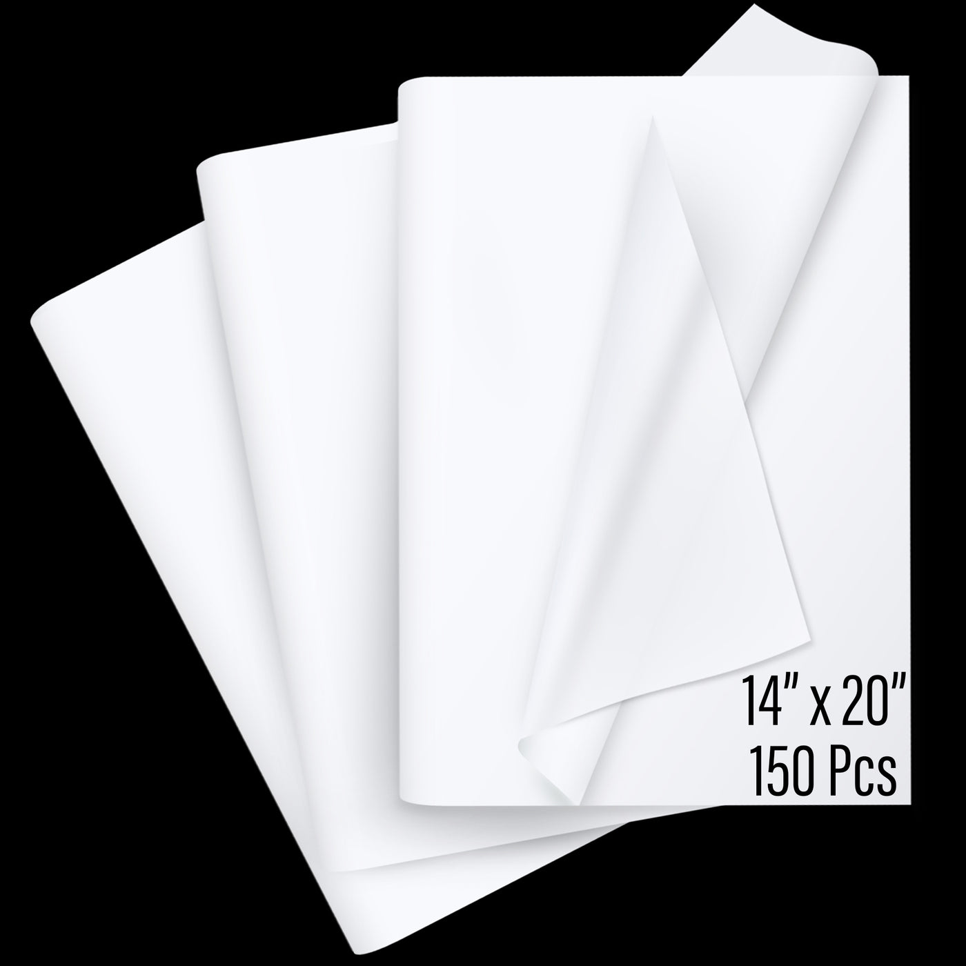 SANZIX 150 Sheets White Tissue Paper for Gift Bags 14x20 Inch - Christmas Wrapping Tissue for Xmas Decorations, Packaging, DIY, Bouquet | Decorative Paper for Wedding, Birthday, Graduation
