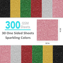 SANZIX 30 Sheets Pink Glitter Cardstock Paper 12x12" 110lb 300 GSM for Valentine's Day Cricut, Christmas Cards, Scrapbook, DIY Crafts, Decor, Custom Gifts & Cards | Premium Sparkle Paper for Crafting