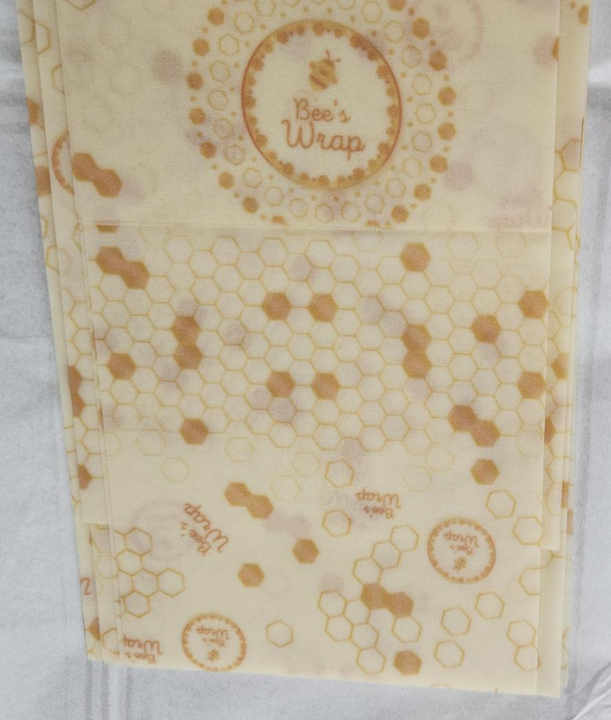Reusable Beeswax Food Wraps Honeycomb Print – Eco-Friendly Washable Kitchen Storage Wrap for Sandwiches & Bowls