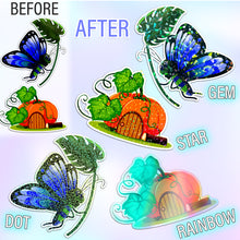 SANZIX 36 Sheets Holographic Sticker Paper - Transparent Self Adhesive Vinyl Laminate Film for Stickers, Cricut Crafts, Scrapbooking, Waterproof, A4 (Colorful, Gem, Dot, Star Patterns)