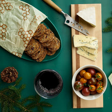 Reusable Beeswax Food Wraps Honeycomb Print – Eco-Friendly Washable Kitchen Storage Wrap for Sandwiches & Bowls
